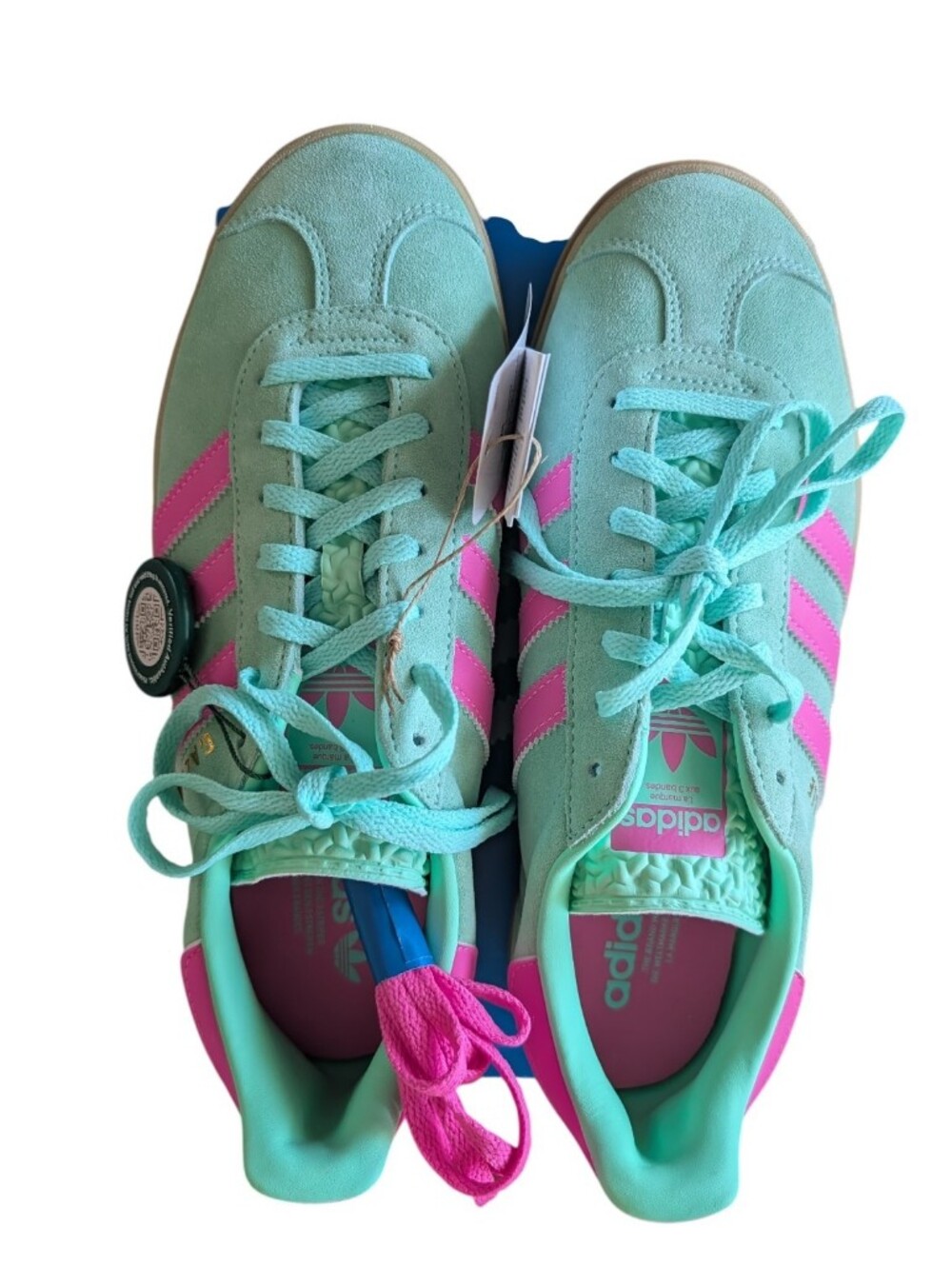 adidas Originals Gazelle Bold platform sneakers pulse mint screaming pink - Picture 4 of 13